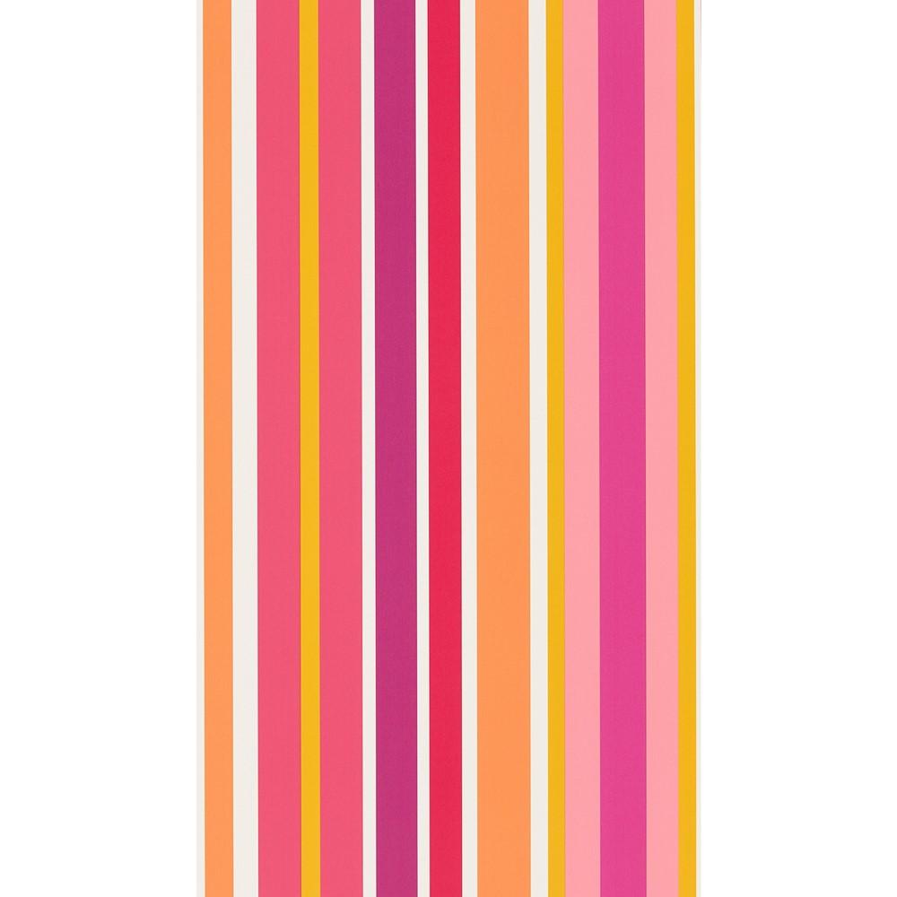 Jelly Tot Stripe Wallpaper 111265 by Scion in Raspberry Blancmange White